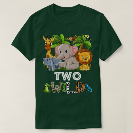 キッズツーワイルド動物園テーマ誕生日サファリジャングルマット Tシャツ (デザイン正面)
