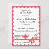 キッズティーかわいらしパーティの招待状 招待状 (正面)