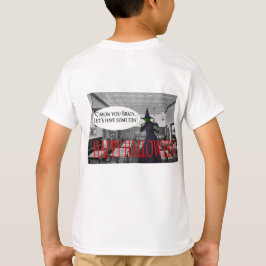 キッズティーハッピーハローウィン魔女ネコ Tシャツ