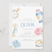 キッズティーワンダーランドパーティー誕生日 招待状 (正面)