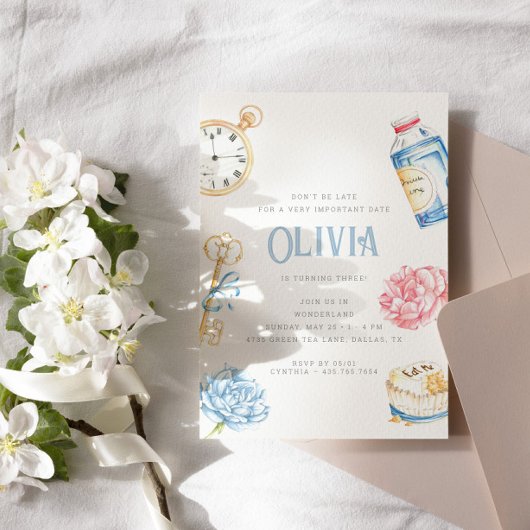 キッズティーワンダーランドパーティー誕生日 招待状