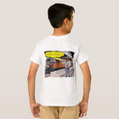 キッズティー。父の日おめでとう。牛/指揮者 Tシャツ (裏面フル)