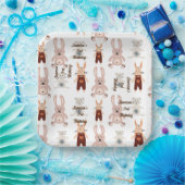 キッズテディベアキャットパンダおもちゃパターン誕生日 ペーパープレート (パーティー)