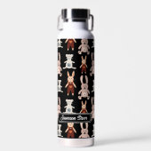 キッズテディベアキャットパンダバニーおもちゃパターン ウォーターボトル (正面)