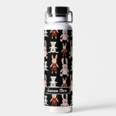 キッズテディベアキャットパンダバニーおもちゃパターン ウォーターボトル (背面)