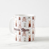 キッズテディベアキャットパンダバニーおもちゃパターン コーヒーマグカップ (正面左)