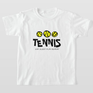 キッズテニスのTシャツ。食べスプの繰り遊返し Tシャツ