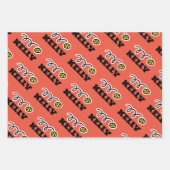 キッズテニスクリスマスカスタムカラーホリデー ラッピングペーパーシート (正面2)