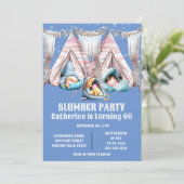 キッズテペースレポバースランバーパジャマパーティーおもしろい 招待状 (スタンド正面)