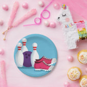 キッズテンピンボーリングパーティーテーマ ペーパープレート (パーティー)