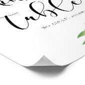 キッズテーブルウォーター葉カラーグリー結婚ズのサイン ポスター (角)