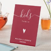 キッズテーブルエレガント – 書道レッド結婚ズ 台座サイン (インサイチュ)