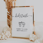 キッズテーブル記号 | ミニマルな子どものテーブルのサイン 台座サイン