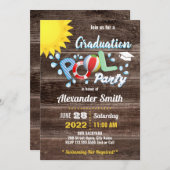 キッズディスタンスプールパーティの招待状 セーブザデート (正面/裏面)