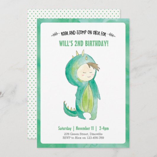 キッズディゾラウスボーイ誕生日招待状 招待状 (正面/裏面)