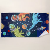 キッズディノアウター宇宙ビーチタオル ビーチタオル (正面)