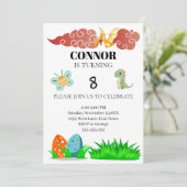 キッズディノサワーテーマ誕生日 招待状 (スタンド正面)