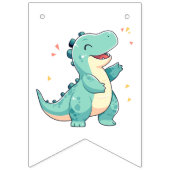 キッズディノダニ!キュート恐竜誕生日Tレックス バンティングフラッグ (第2の旗)