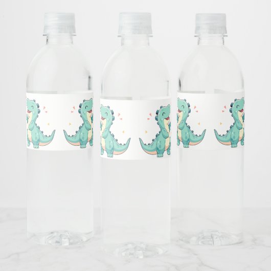 キッズディノダニ!キュート恐竜誕生日Tレックス ペットボトルラベル (ボトル)