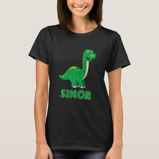 キッズディノ恐竜の名前サイモン Tシャツ (正面)
