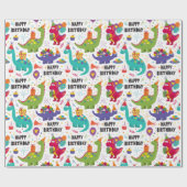 キッズディノ祝誕生日 ラッピングペーパー (フラット)