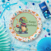 キッズディノ誕生日 ペーパープレート (パーティー)