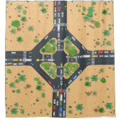 キッズデザートジャンクションシャワーカーテン シャワーカーテン (正面)