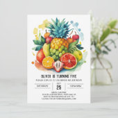 キッズデジタルお洒落フルーツ誕生日 招待状 (スタンド正面)