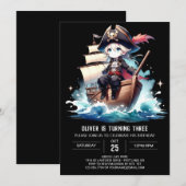 キッズデジタルパイレーツ誕生日 招待状 (正面/裏面)