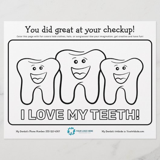 キッズデンタルカラーリングページ チラシ (正面)