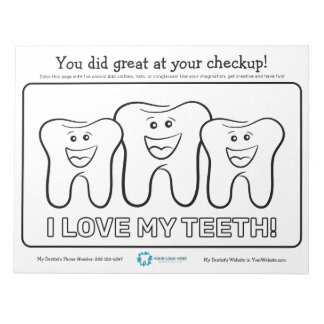 キッズデンタルカラーリングページ ノートパッド