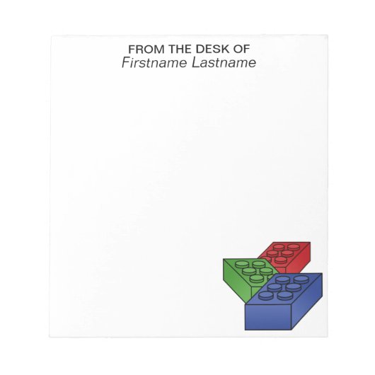 キッズトイアート – 建物ブロック ノートパッド (正面)