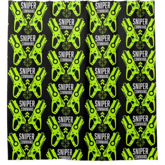 キッズトイガンバトルクリスマス シャワーカーテン (正面)