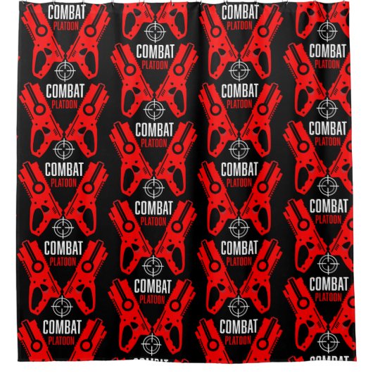 キッズトイガンバトルクリスマス シャワーカーテン (正面)