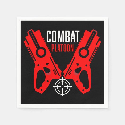 キッズトイガンバトルクリスマス スタンダードカクテルナプキン (正面)