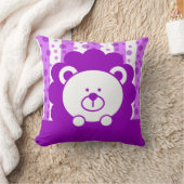 キッズトイライオンストライプ水玉模様 |紫 クッション (ブランケット)