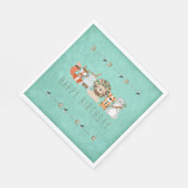 キッズトライバル動物の誕生日パーティー スタンダードランチョンナプキン (角)