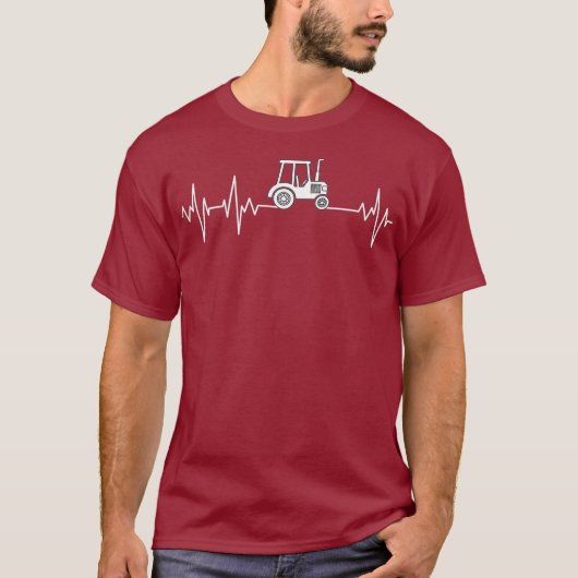 キッズトラクターハートビート農家トラクター農業 Tシャツ (正面)