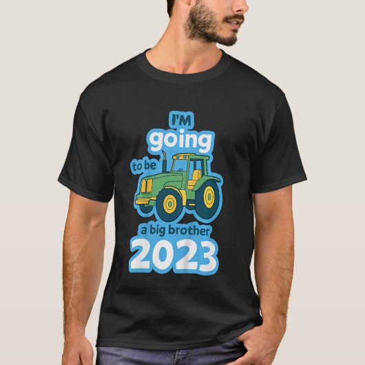 キッズトラクター私はビッグブラザーになる2023 Tシャツ (正面)