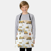 キッズトラックパターン エプロン (着用した状態)