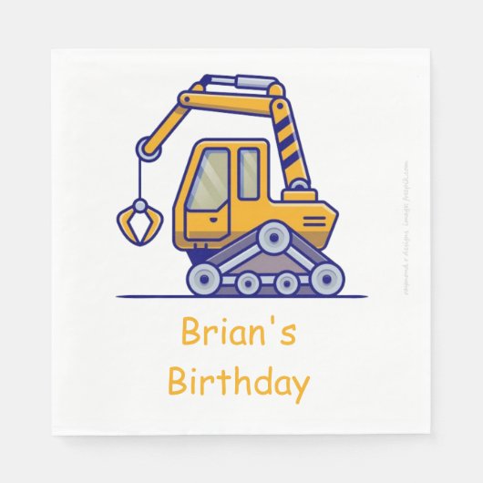 キッズトラック建築 スタンダードランチョンナプキン (正面)