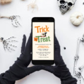 キッズトリックまたはトリートハローウィンパーティ 招待状