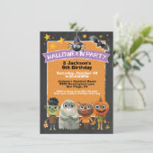 キッズトリックまたはトレーターハローウィンパーティ招待状 招待状 (スタンド正面)