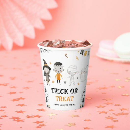 キッズトリックまたはハロウィーン誕生日パーティーを治療 紙コップ (インサイチュ)