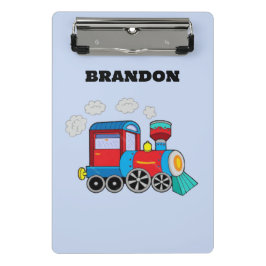 キッズトレインボーイズブルー名前をカスタムする ミニクリップボード