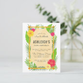 キッズトロピカルバンブーフレームルアウ（ハワイ式宴会）誕生日パーティー インビテーションポストカード (スタンド正面)