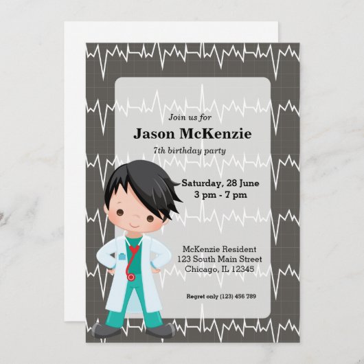 キッズドクター 招待状 (正面/裏面)