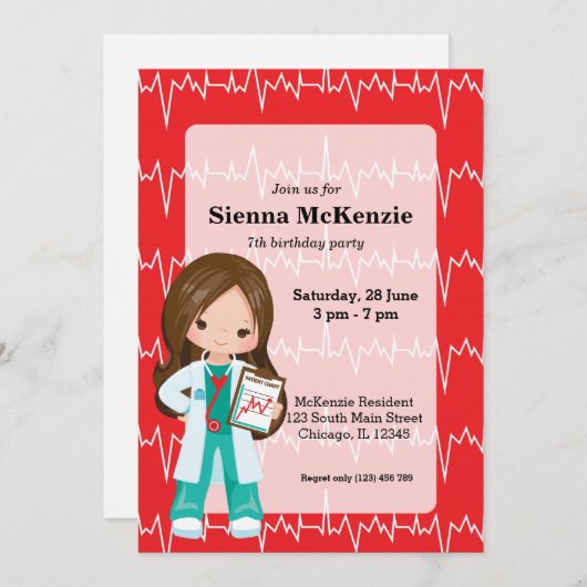 キッズドクター 招待状 (正面/裏面)