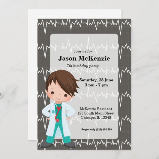 キッズドクター 招待状 (正面/裏面)
