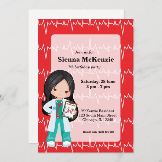 キッズドクター 招待状 (正面/裏面)